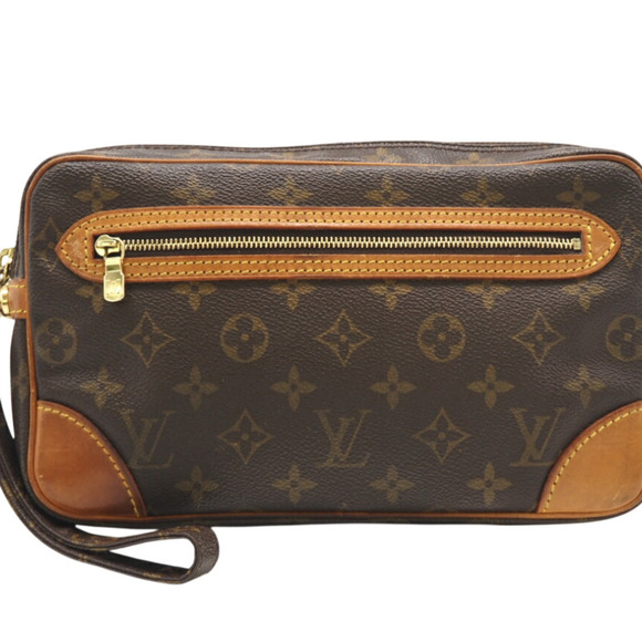 LOUIS VUITTON Monogram Marly Dragonne GM M51825 Handbag in Brown Coated Canva...